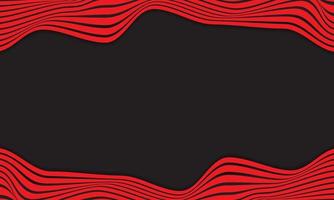 Abstract Stripe Background In Black And Red With Wavy Lines Pattern. vector