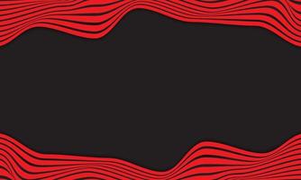 Abstract Stripe Background In Black And Red With Wavy Lines Pattern. vector