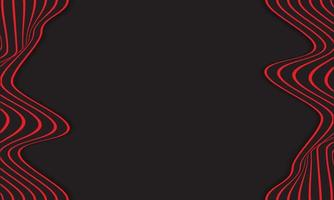 Abstract Stripe Background In Black And Red With Wavy Lines Pattern. vector