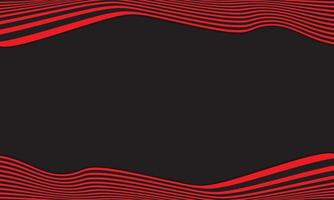 Abstract Stripe Background In Black And Red With Wavy Lines Pattern. vector