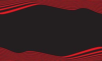 Abstract Stripe Background In Black And Red With Wavy Lines Pattern. vector