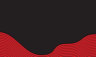 Abstract Stripe Background In Black And Red With Wavy Lines Pattern. vector