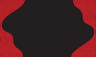 Abstract Stripe Background In Black And Red With Wavy Lines Pattern. vector