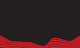 Abstract Stripe Background In Black And Red With Wavy Lines Pattern. vector