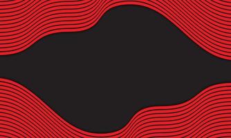 Abstract Stripe Background In Black And Red With Wavy Lines Pattern. vector