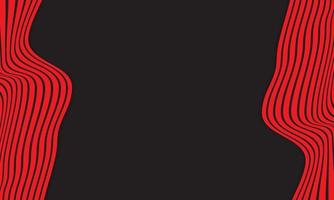 Abstract Stripe Background In Black And Red With Wavy Lines Pattern. vector