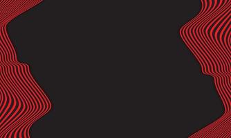 Abstract Stripe Background In Black And Red With Wavy Lines Pattern. vector