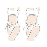 illustration outline weight loss. linear icon. waist, waistline vector