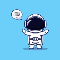 lindo astronauta ofreciendo un abrazo gratis vector