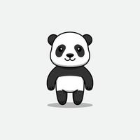 lindo panda con cara feliz vector