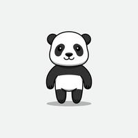 Cute panda with happy face vector