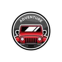 logo de jeep rojo de aventura vector