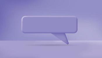 callout message purple background template with modern 3d render style vector