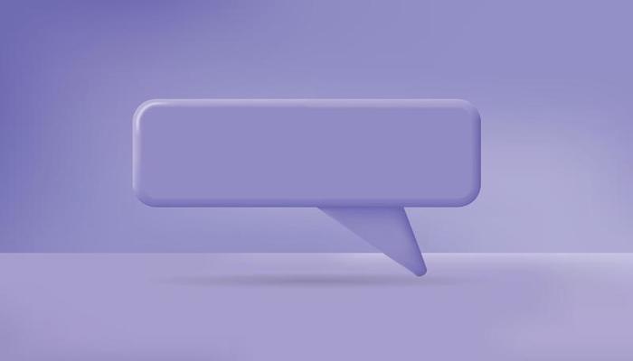 callout message purple background template with modern 3d render style