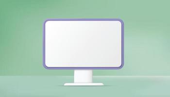 computer monitor screen template screen with modern 3d render style vector