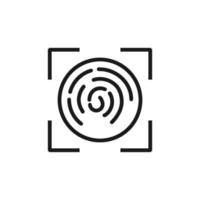 Fingerprint Scanning Identification System. Flat Design Vector Icon