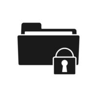 Protected web folder vector flat design icon