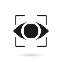 Retina scan security icon, flat design style vector