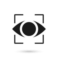 Retina scan security icon, flat design style vector