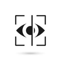 Retina scan security icon, flat design vector
