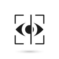 Retina scan security icon, flat design vector