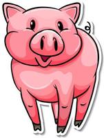 Pig farm animal cartoon sticker vector