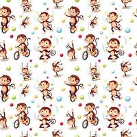 Monkey seamless pattern background vector