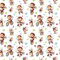 Monkey seamless pattern background vector