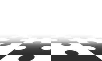 Black and white puzzle. Abstract background with a perspective. Vector illustration.