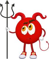 A red devil cartoon character with facial expression vector