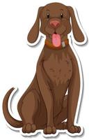 A sticker template of dog cartoon character vector