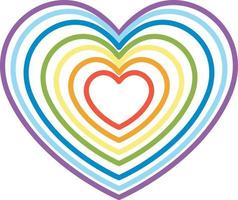 Heart formed by rainbow curved line vector