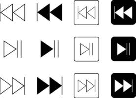 multimedia play pause button icon set vector