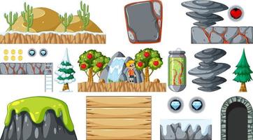 Set of isolated game objects and elements vector