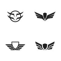 Wings emblem icon logo design vector
