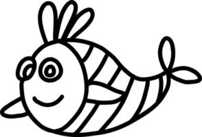 Cute fish. Vector illustration in the style of a doodle