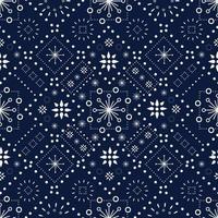 Patrón de vector transparente de adornos abstractos sobre fondo azul diseñado para la celebración de Navidad
