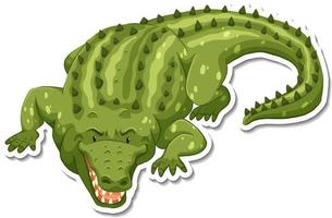 A sticker template of crocodile cartoon character vector