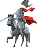 Medieval knight riding a horse isolated vector