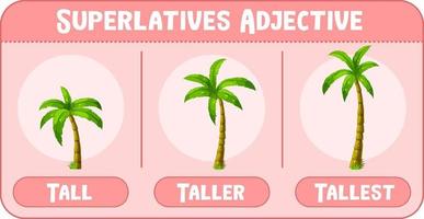 Superlatives Adjective for word tall vector