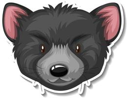 Head of Black bear animal cartoon sticker vector