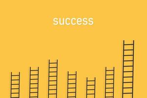 stairs on a yellow background that give you the idea of competing for success as a vector image