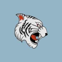 White tiger head design illustration