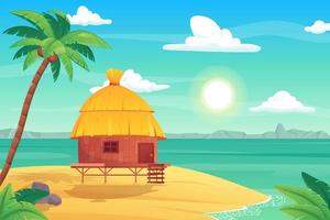 Summer tropical island illustration vector
