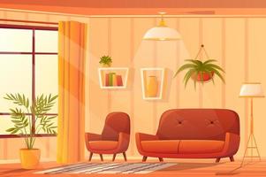 ilustración interior de la sala de estar vector