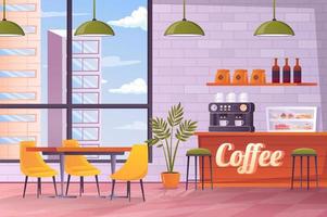 ilustración interior de la cafetería