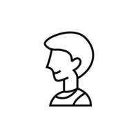 outline icon of a man with neat hair vector