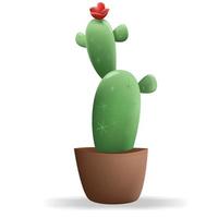 Cactus type3 on the plant pot over white background vector