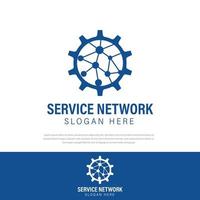 Technology network gear design logo.digital,mechanical,industrial,symbol,gear icon design template vector