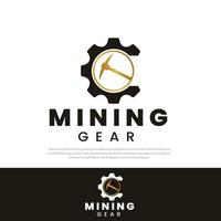 Mining Logo Design golden ax gears.design templates,symbols,icons,illustrations vector